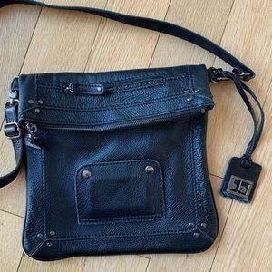 Joe’s Jean Black Leather Crossbody Moto Bag